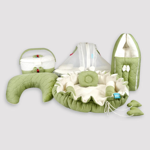 Carry Bage Full Set - Olive Green & White