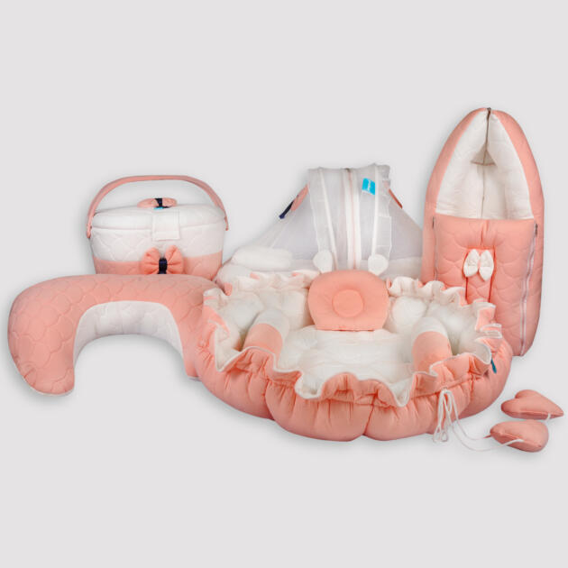 Carry BAg Full Set - Peach & White