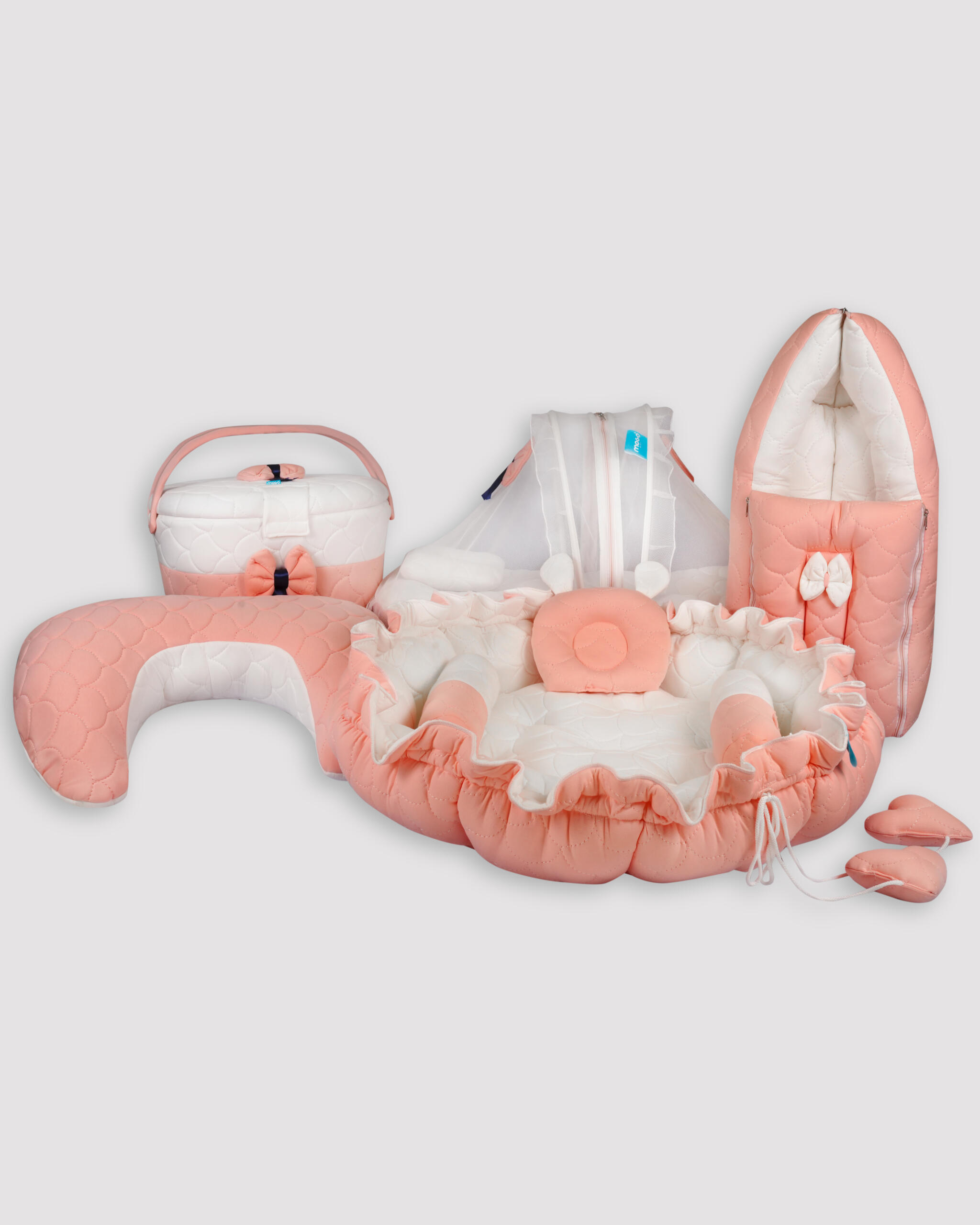 Carry BAg Full Set - Peach & White