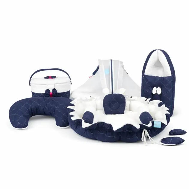 blue newborn bedding set.