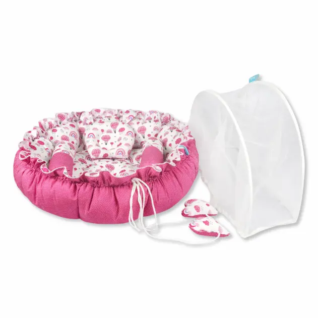 new born nest round bed with net