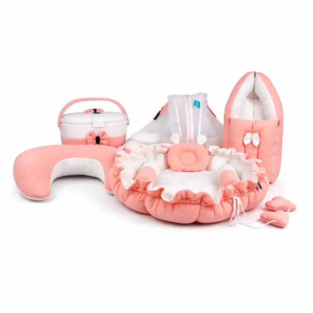 pink new born bedding set